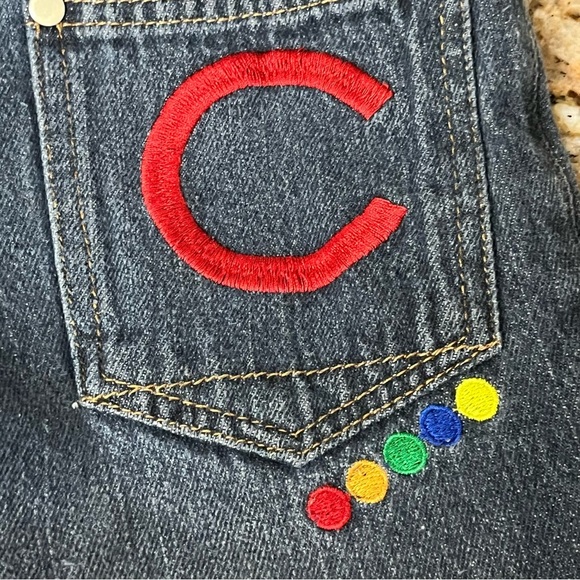 COOGI Wide-Leg Denim Jeans Boys 5 Blue 5-Pocket Mid Rise Embroidered Retro Vtg - Picture 4 of 10